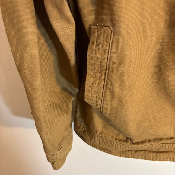 COLUMBIA Sz L Loma Vista Tan Driving Coat Jacket Zip Up Funnel Collar Unlined - Picture 5 of 11
